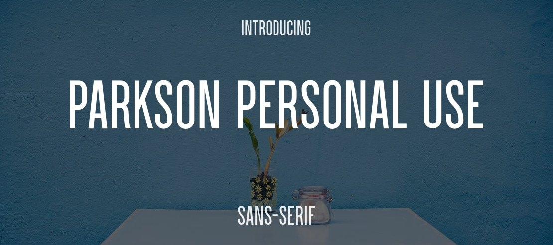 Parkson PERSONAL USE Font Family