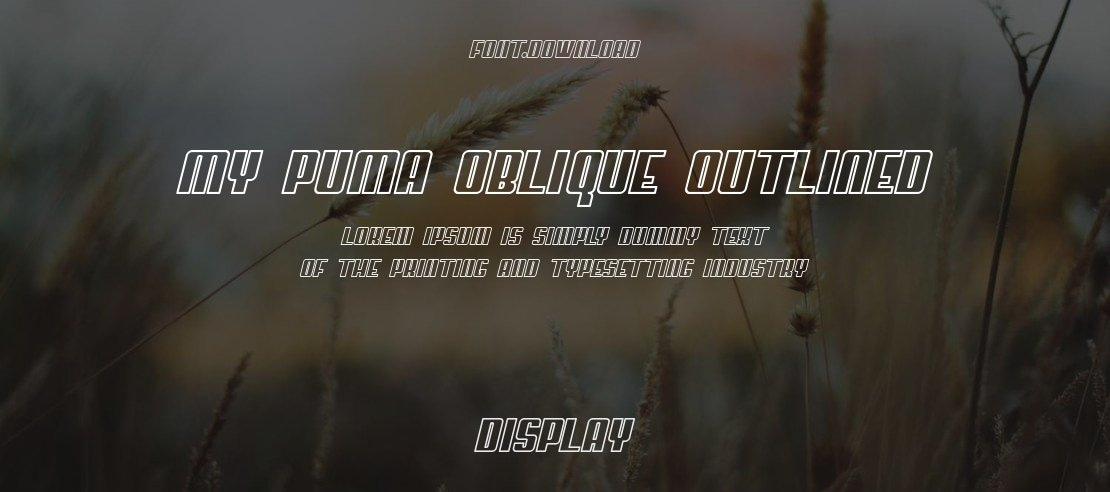 My Puma Oblique Outlined Font Family