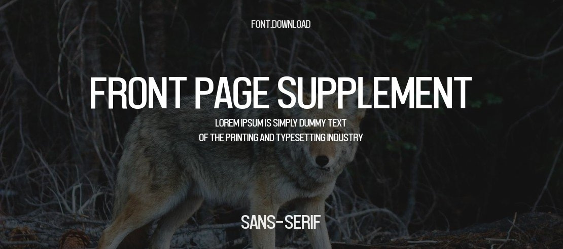Front Page Supplement Font