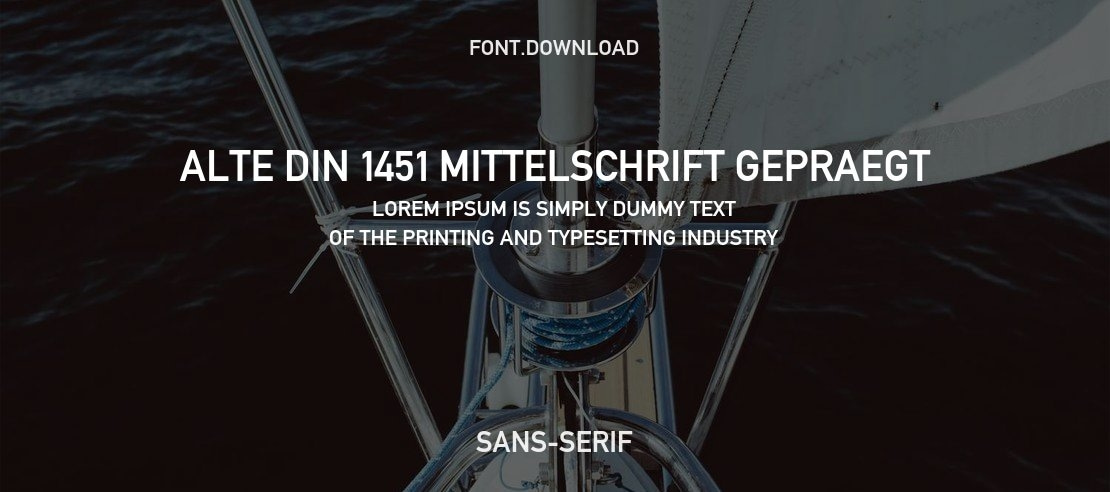 Alte DIN 1451 Mittelschrift gepraegt Font Family