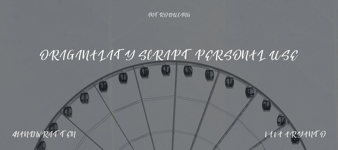 Originality Script Personal Use Font