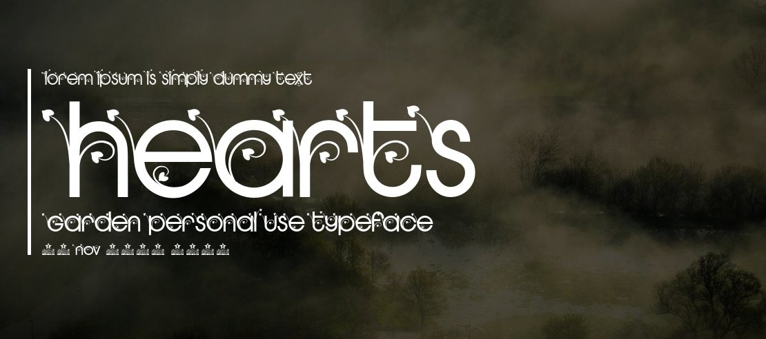 HEARTS GARDEN PERSONAL USE Font