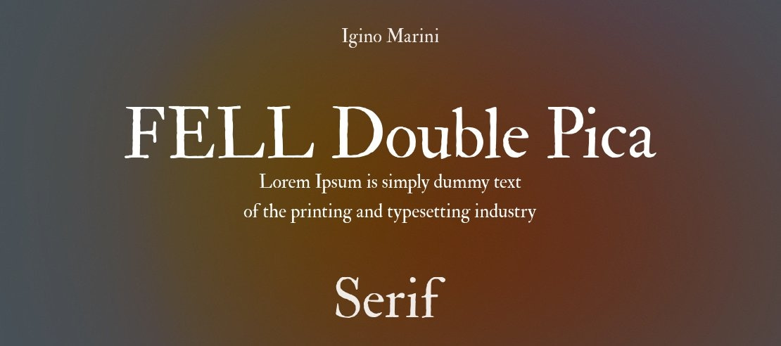 FELL Double Pica Font Family