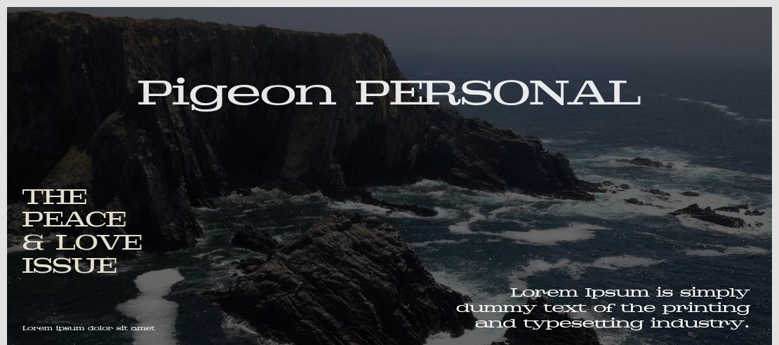 Pigeon PERSONAL Font Family