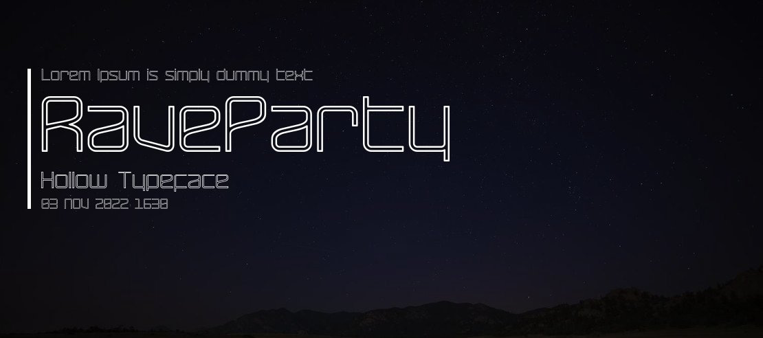 RaveParty Hollow Font Family