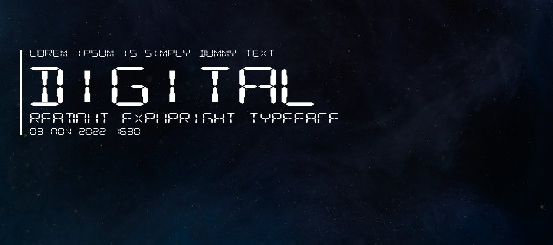 Digital Readout ExpUpright Font