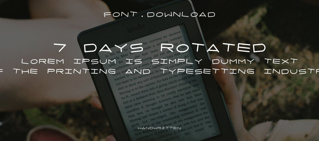 7 days rotated Font
