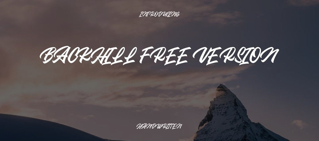 Backhill Free Version Font