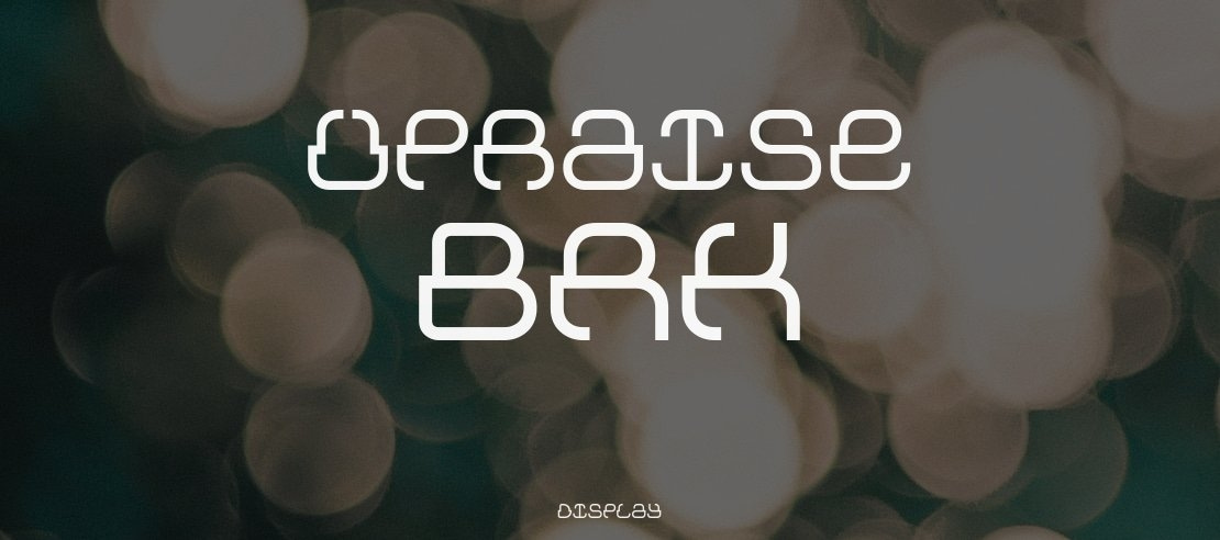 Upraise BRK Font