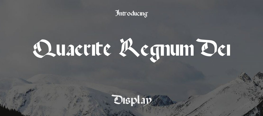 Quaerite Regnum Dei Font