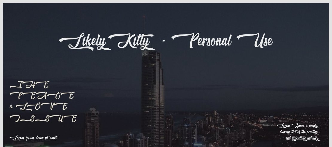 Likely Kitty - Personal Use Font