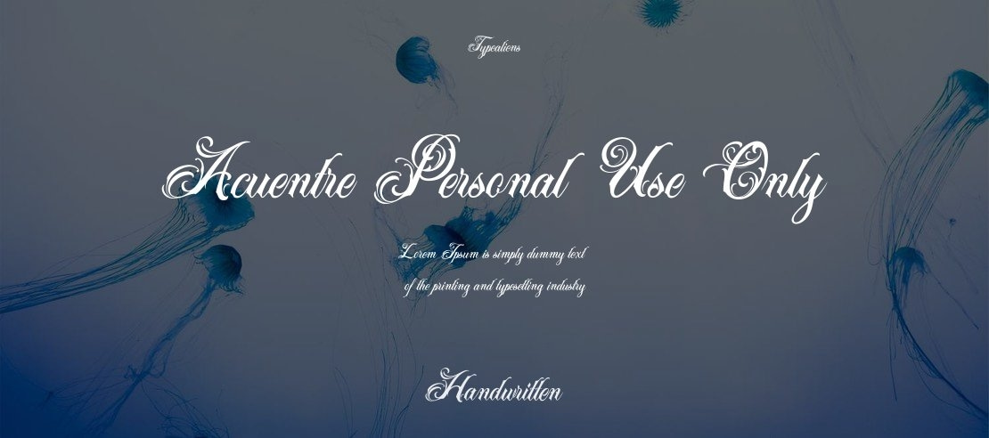 Acuentre Personal Use Only Font