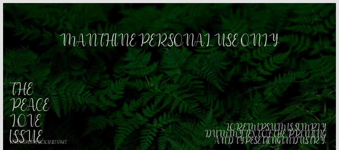 Manthine Personal Use Only Font