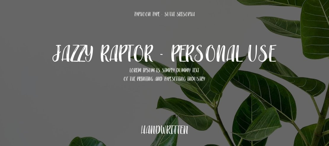 Jazzy Raptor - Personal Use Font