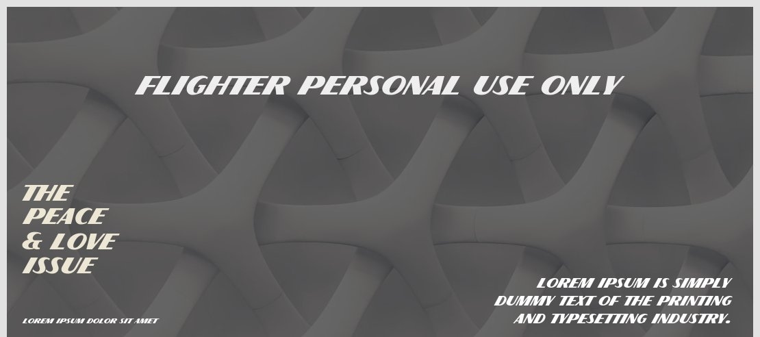 Flighter PERSONAL USE ONLY Font