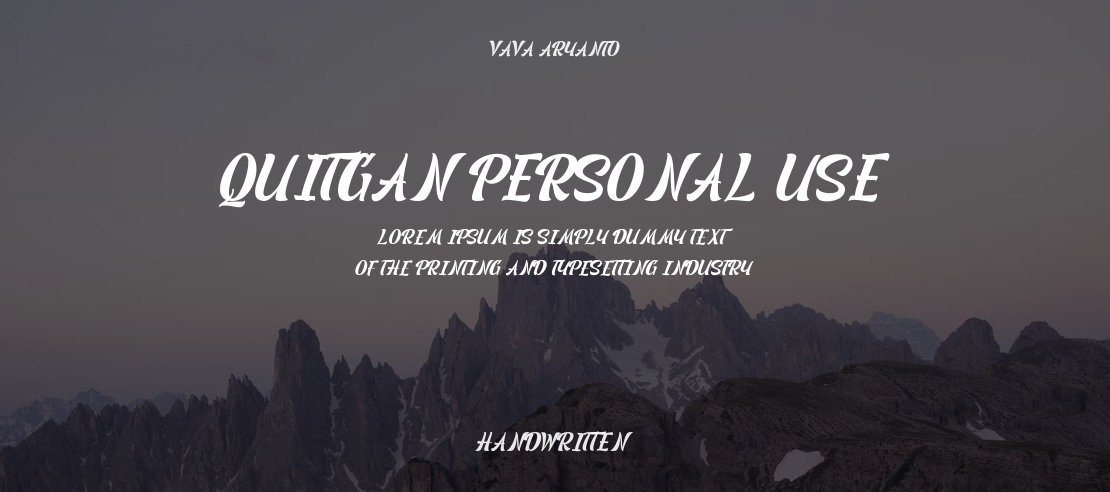 Quitgan Personal Use !!! Font