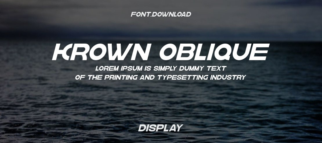 krown oblique Font Family