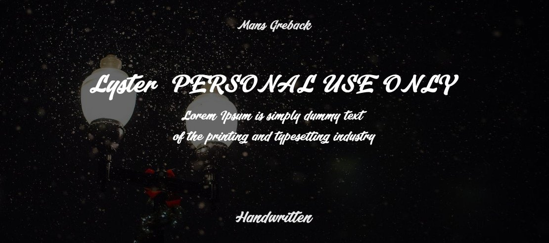 Lyster  PERSONAL USE ONLY Font Family