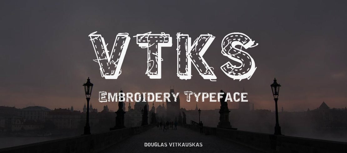 VTKS Embroidery Font
