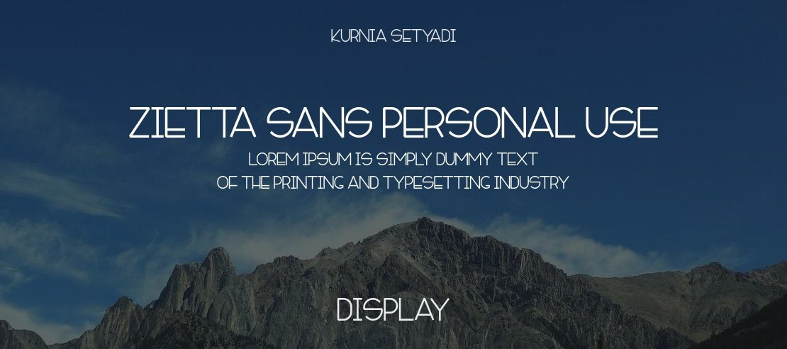 Zietta Sans Personal Use Font