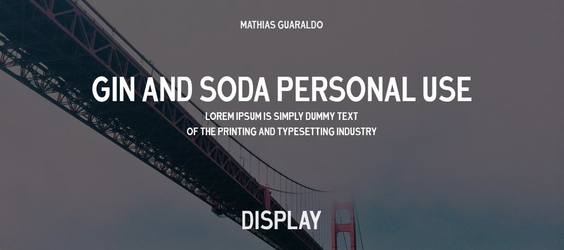 Gin and Soda Personal Use Font