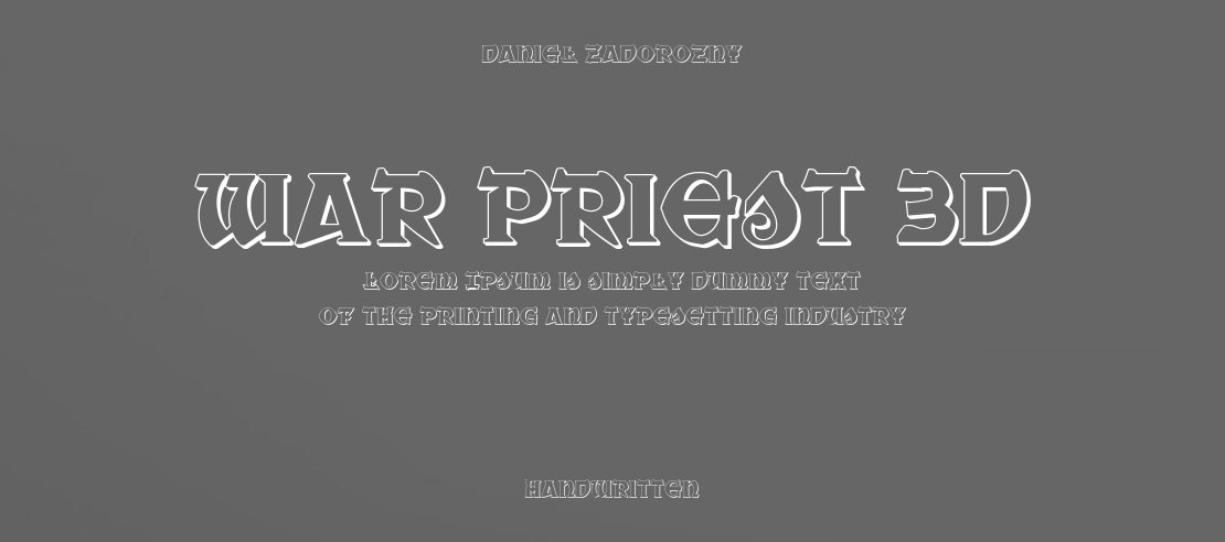 War Priest 3D Font Family