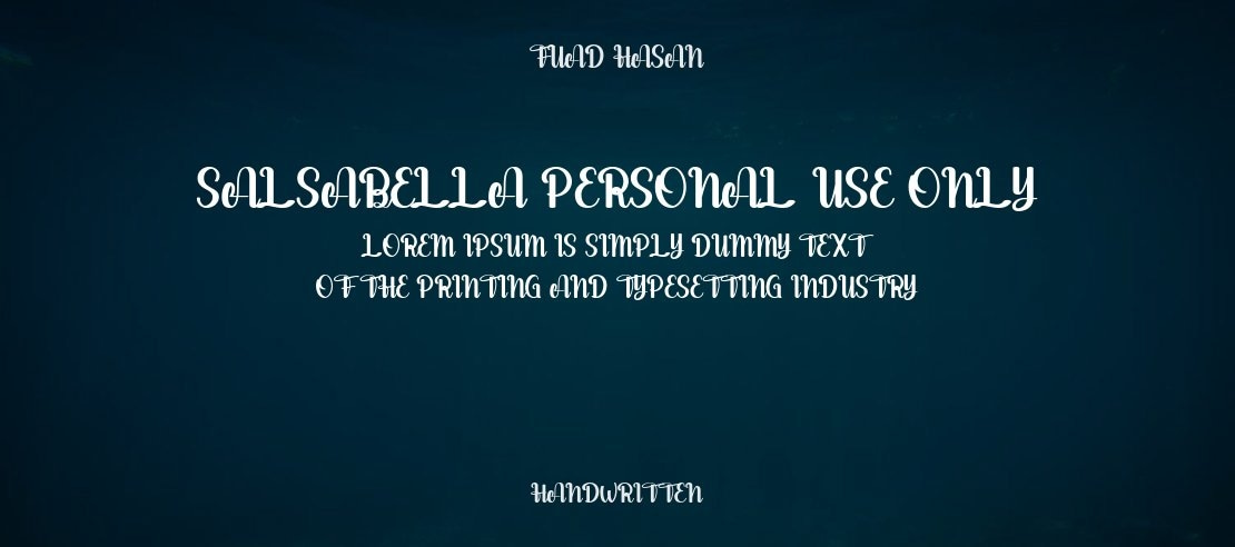 salsabella Personal Use Only Font Family