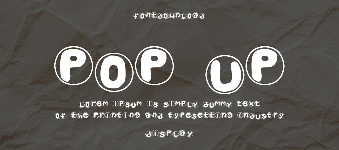 Pop Up Font