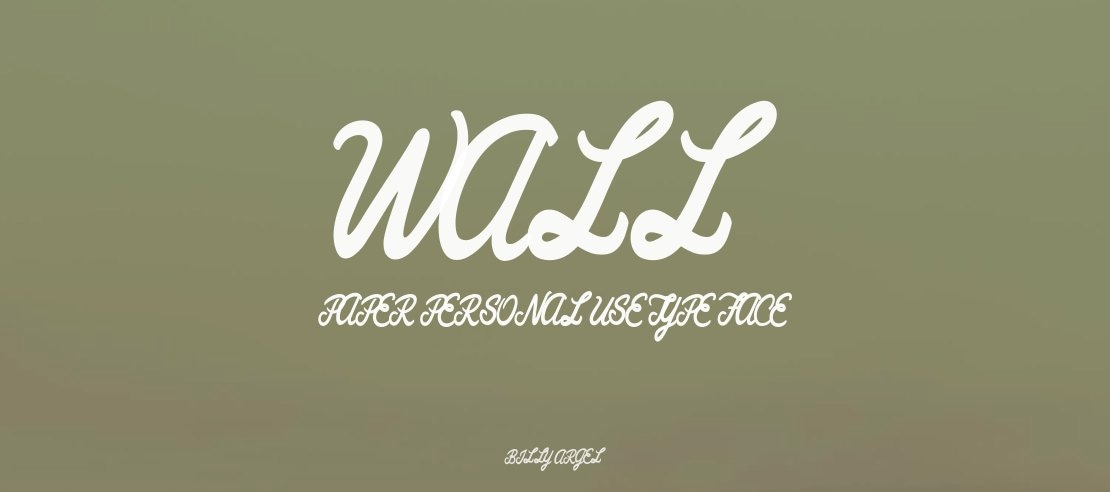 Wall Paper Personal Use Font