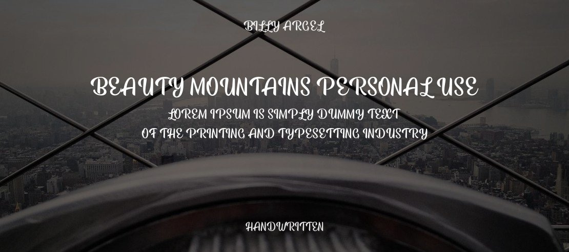 Beauty Mountains Personal Use Font