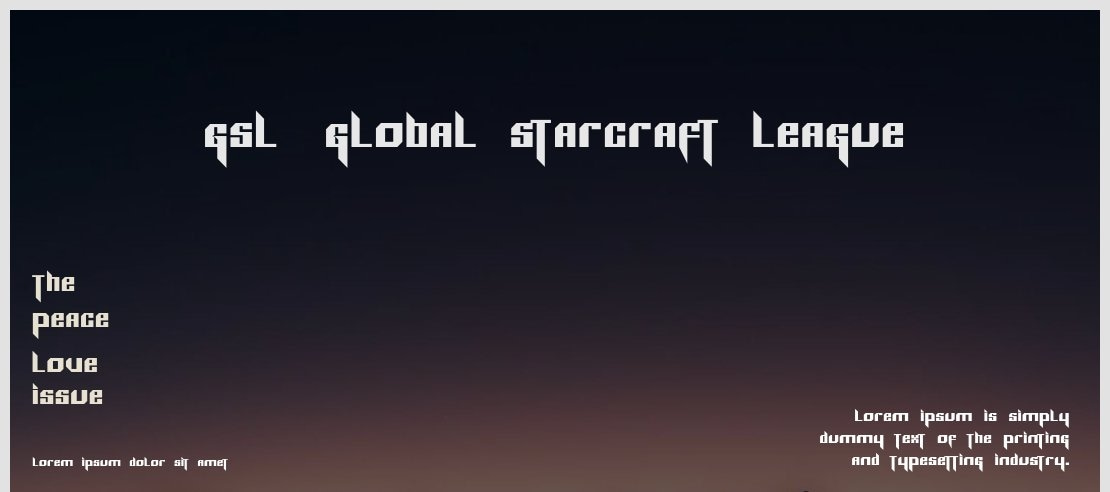 GSL (Global StarCraft League) Font