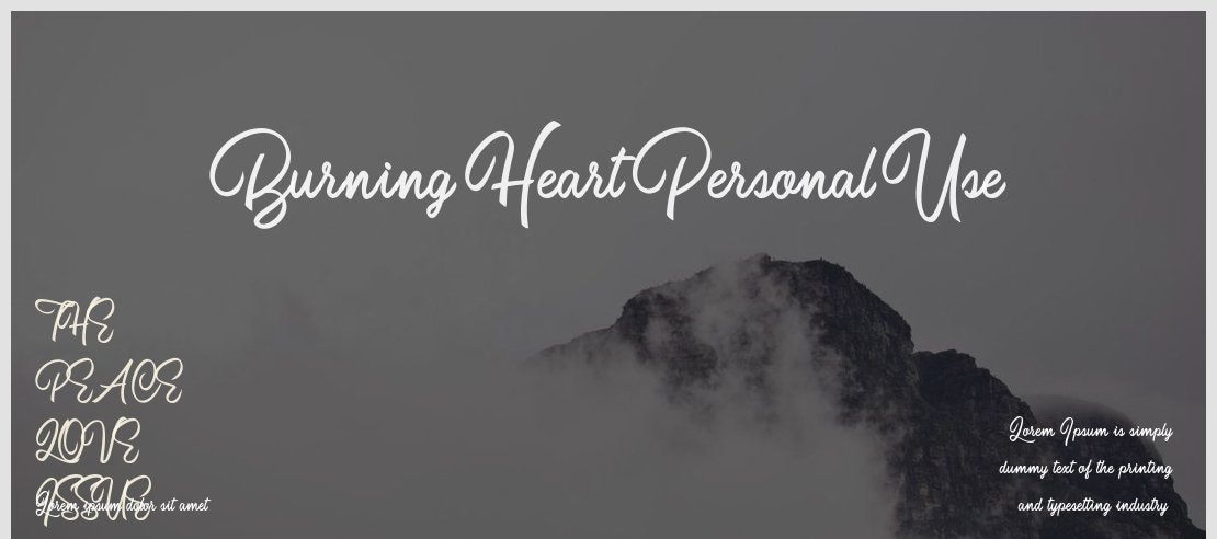 Burning Heart Personal Use Font