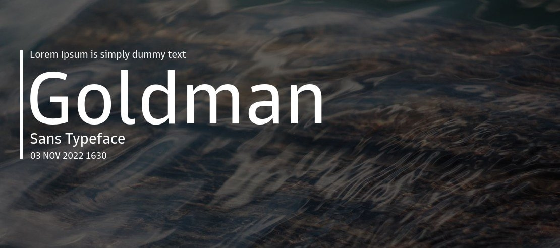 Goldman Sans Font Family