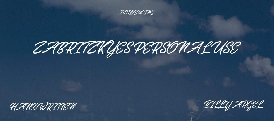 Zabritzkyes Personal Use Font