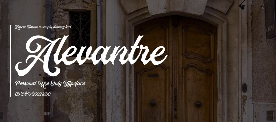 Alevantre Personal Use Only Font