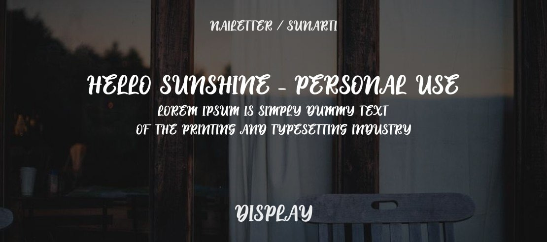 Hello Sunshine - Personal Use Font