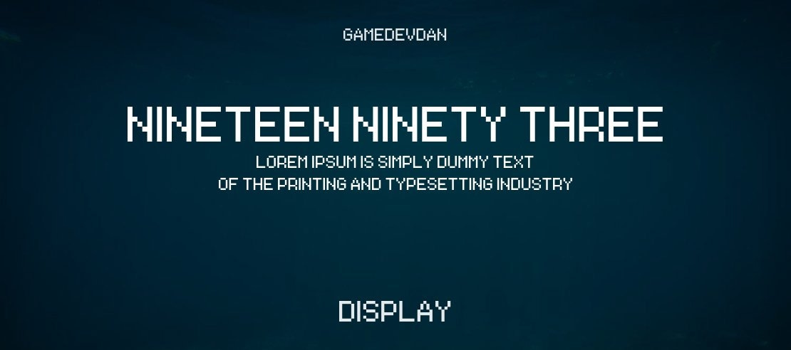 Nineteen Ninety Three Font