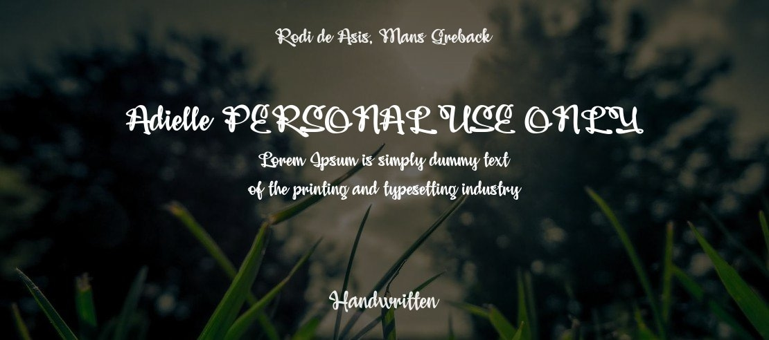 Adielle PERSONAL USE ONLY Font