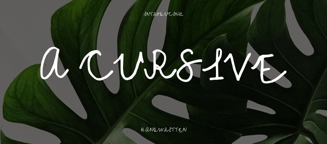 A Cursive Font