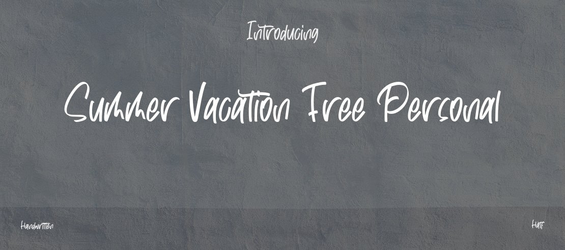Summer Vacation Free Personal Font