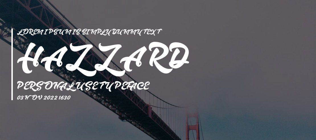 Hazzard Personal Use Font