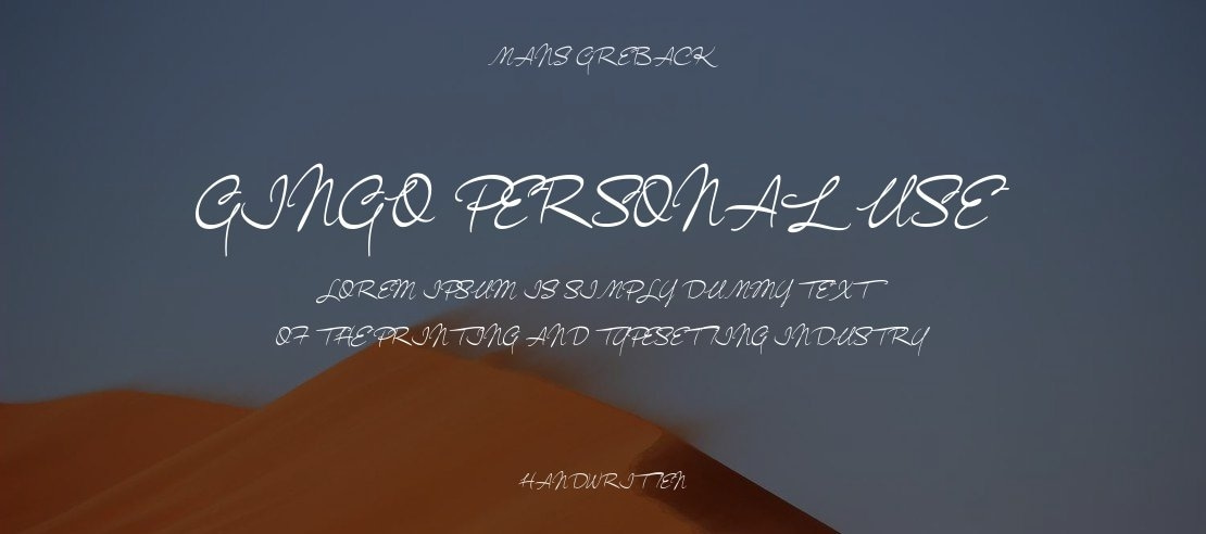 Gingo PERSONAL USE Font Family