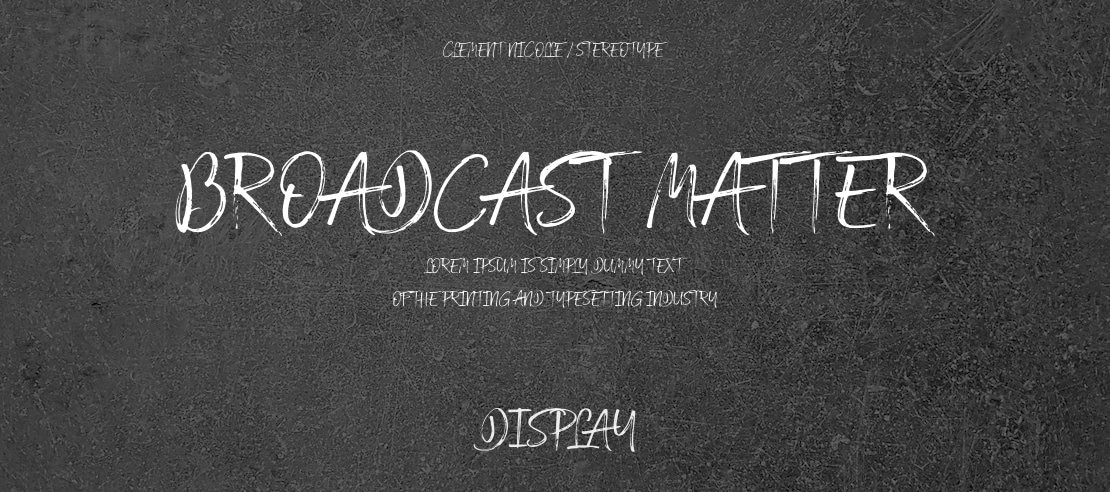 Broadcast Matter Font