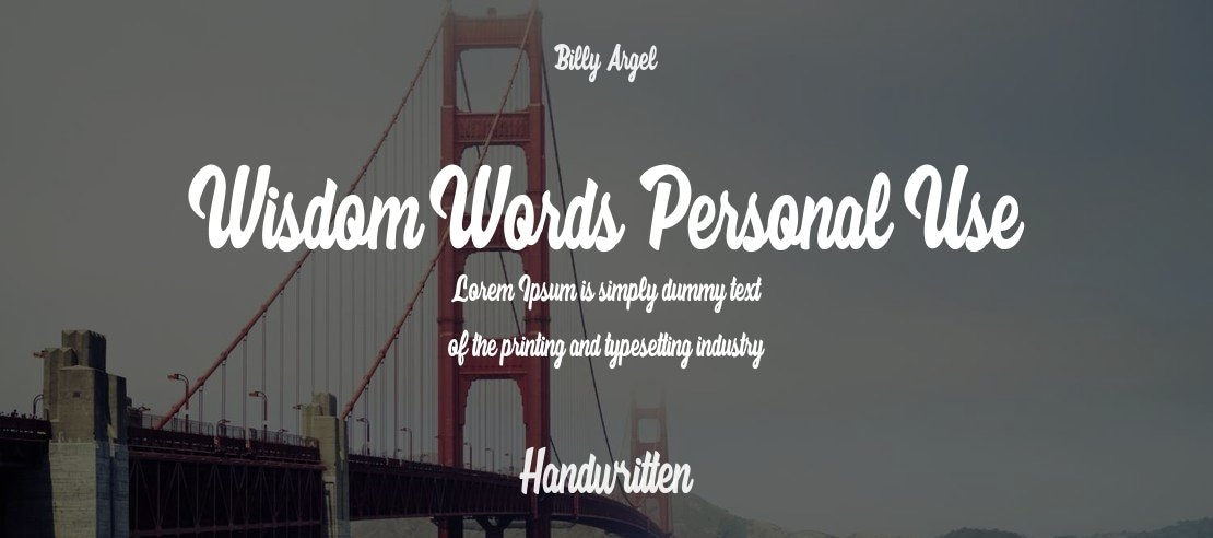 Wisdom Words Personal Use Font