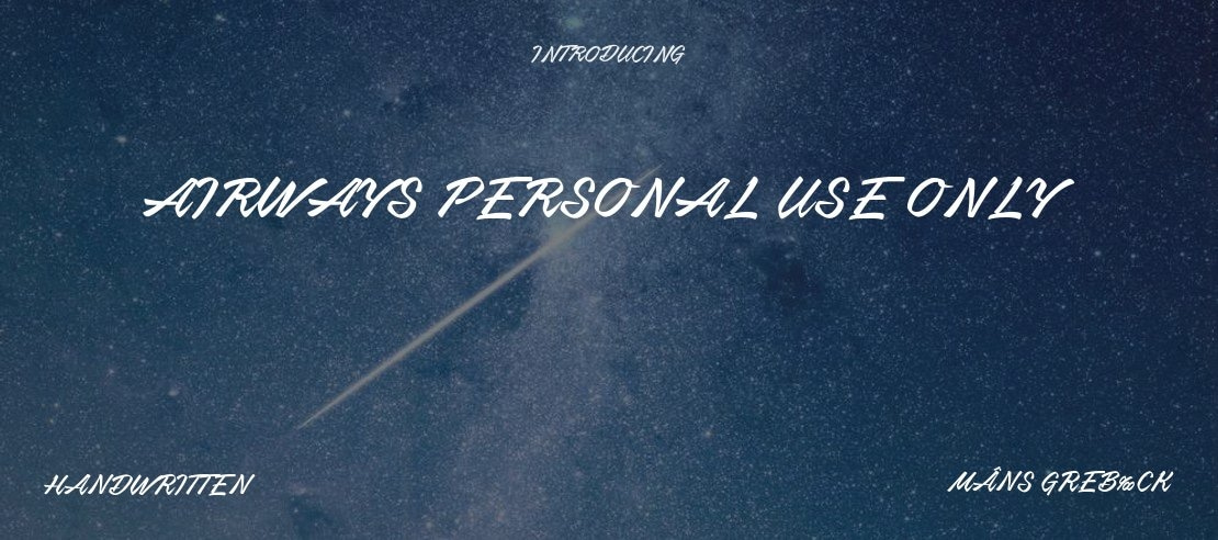 Airways PERSONAL USE ONLY Font