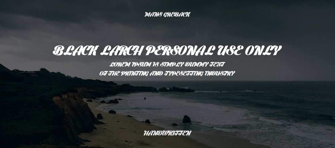 Black Larch PERSONAL USE ONLY Font Family