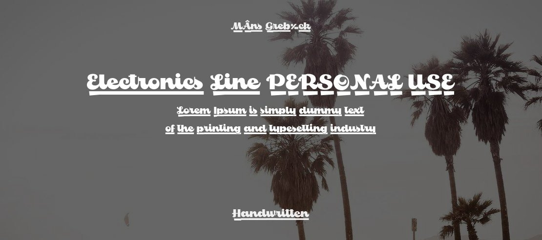 Electronics Line PERSONAL USE Font Family