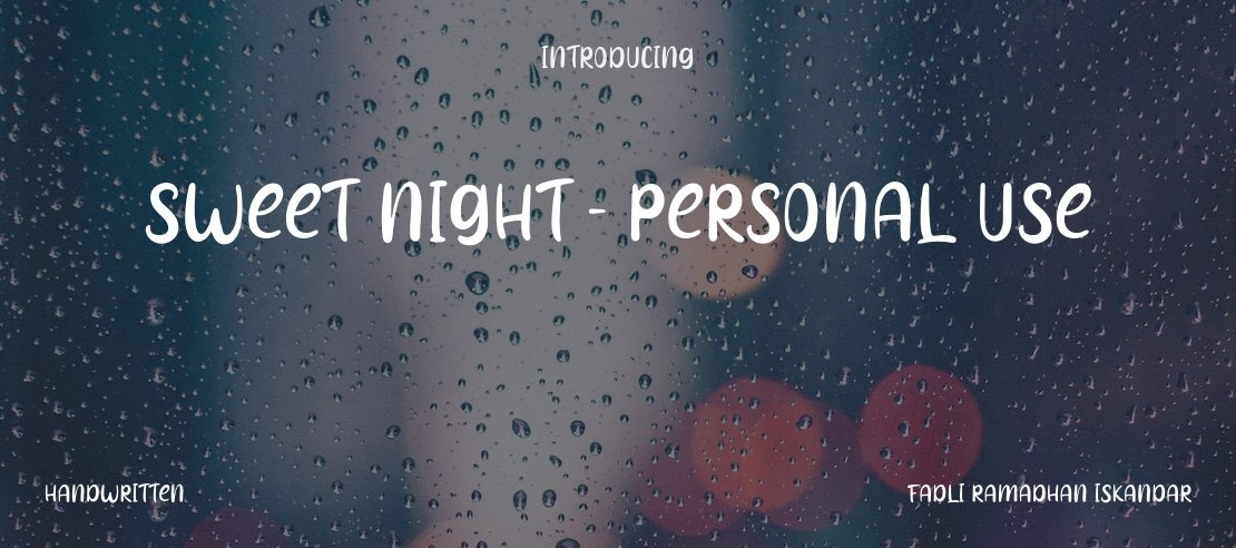 Sweet Night - Personal Use Font