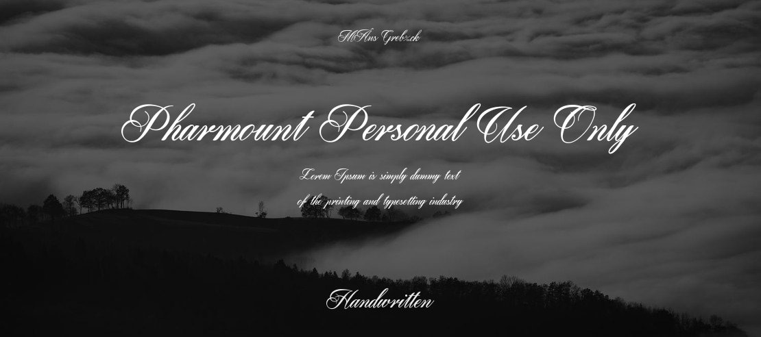 Pharmount Personal Use Only Font