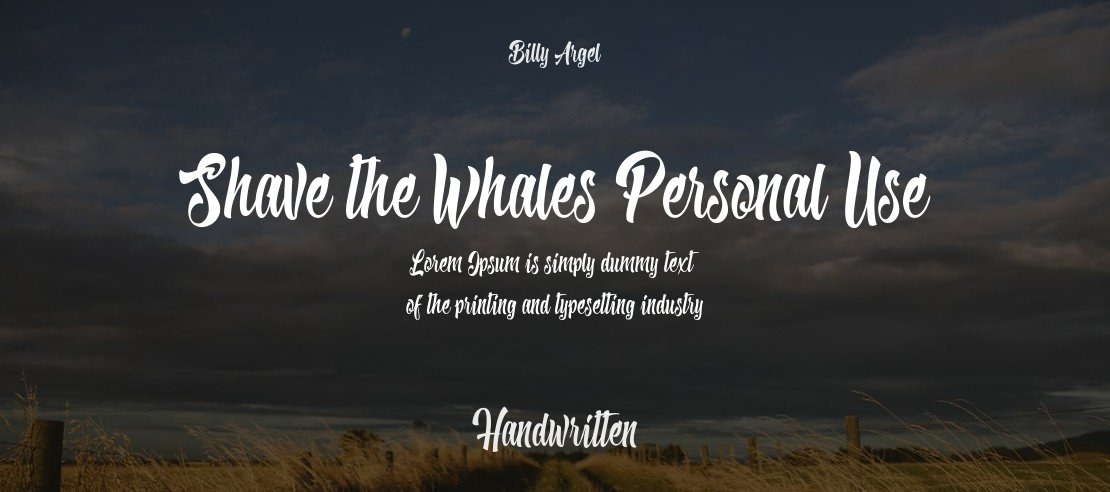 Shave the Whales Personal Use Font